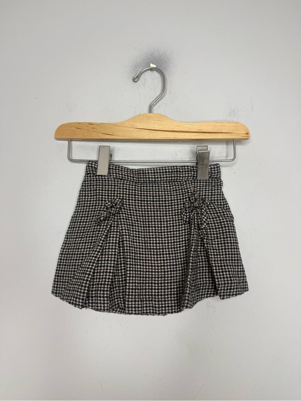 $15 ADD ON zara brown cream‎ plaid skirt with bows 2Y janie and jack zara